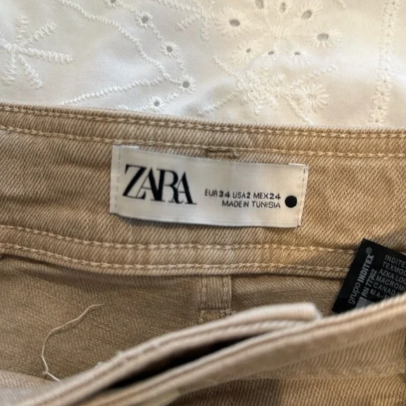 Tan Wide Leg Pants - Zara - Picture 3 of 4